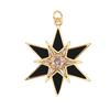 New Trendy Shining Space Sun Moon Star Charm Pendant, Gold Inlaid Cubic Zirconia Jewelry Necklace Bracelet Making Supply L44