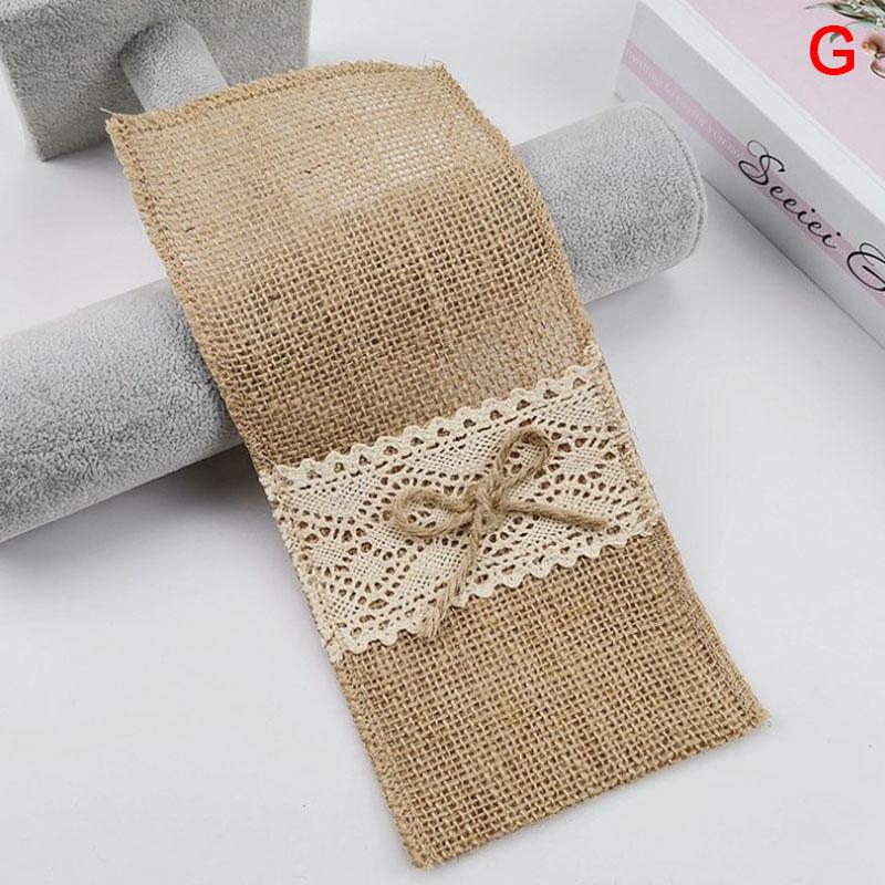 

1 шт., мешковина, кружево, джут, свадебная посуда, чехол, держатель для столовых приборов, сумка, декор для вечеринки as the picture