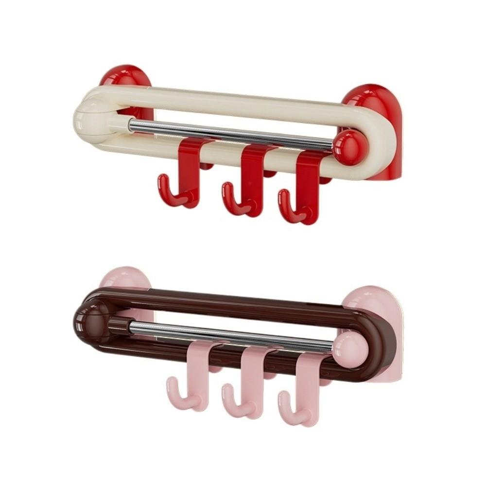 Wall Wall Towel Hooks Waterproof Kitchen Storage Hooks Multifunctional Rotating Sliding Hooks  Door