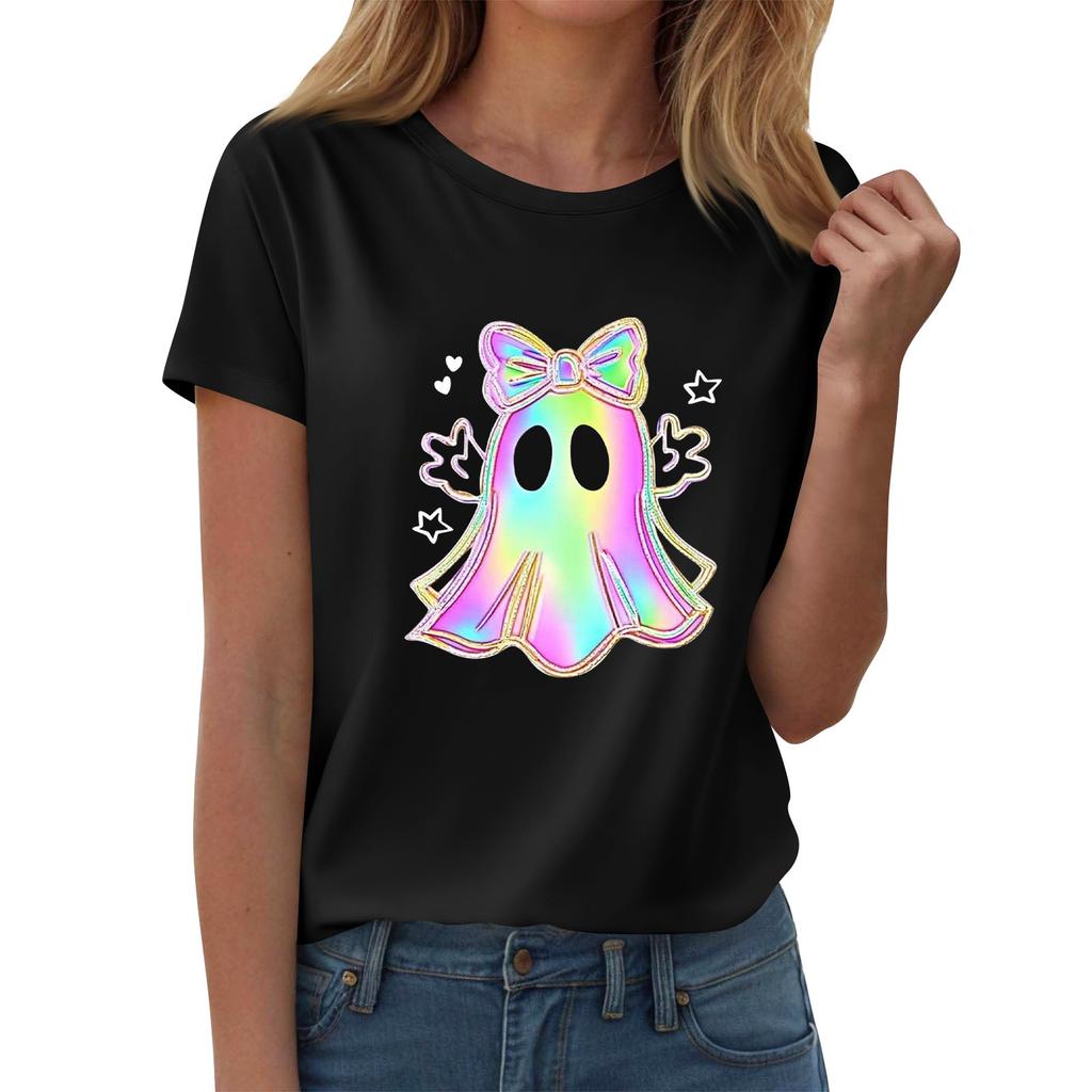 Women's T-shirts, Women's Short-sleeved Tops, Summer Fashion Round Neck Casual Stylish Shirts, Tunic Tops