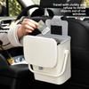 Car Trash Can, Rear Storage Bucket with Lid for Car Interior Use, Private Car Cleaning Bucket, Rear Seat Mobile Phone Stand