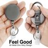Retractable Keychain Badge Reel Holders Metal Heavy Duty With Carabiner Belt Clip And Key Ring For ID Card Name Holder