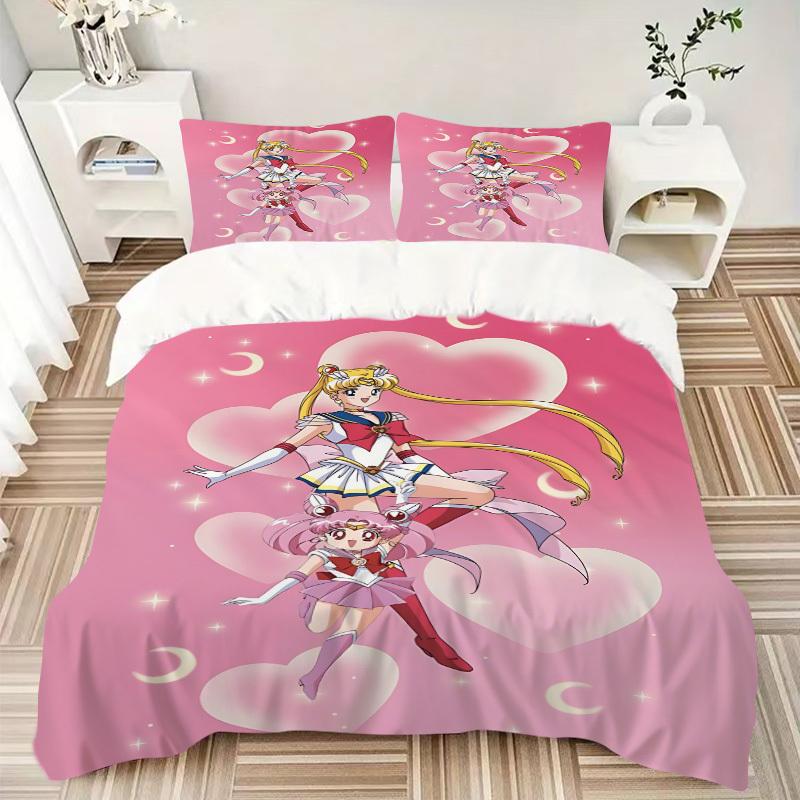 3pcs Sailor Moon Bedding Set. Soft and Comfortable with No Core Included (1x Duvet Cover + 2x Pillow Covers) yy251010174