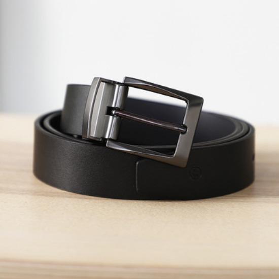 Double-sided Belt Men s Rotating Alloy Pin Buckle Belt, A Versatile Winter Two-layer Cowhide Waistband 130cm