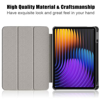 Για θήκη Xiaomi Pad 7 Pro/Pad 7 με Τριπλή Βάση, Δερματίνη PU + TPU + Διαφανές Κάλυμμα Πλάτης PC