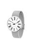 ARNE JACOBSEN STATION 53302-2008, 40mm, Nordic Design, Water Resistant (Quiet Design with No Second Hand), White with Silver Mesh Strap