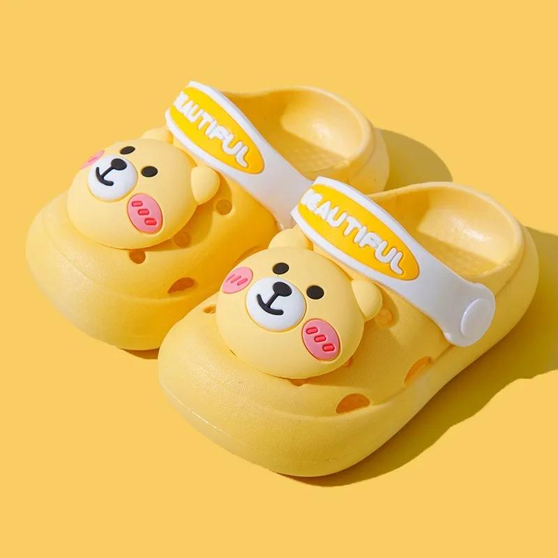 Children's Slippers Sandals Cute cartoon Boys Girls outdoors Beach Water sports shoes Kids Hole Shoes Baby Bathing Footwear