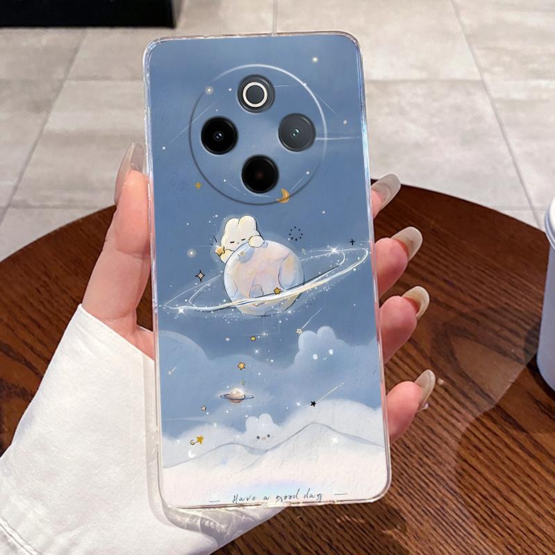 Jelly Casing For Vivo Y300 Pro Y300 Pro+ T4 Capa Clear Silicone Soft TPU Back Cover For Vivo IQOO Z10 Cute Rabbit Cat Phone Case
