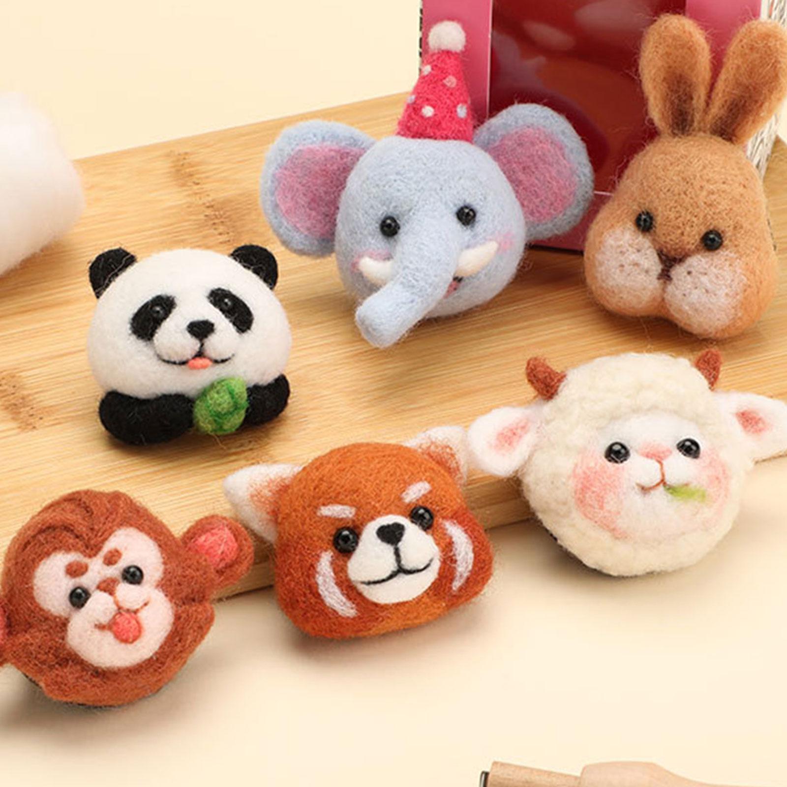 

Needle Felting Kits Lovely Animal Brooch Wool Felting Needle Hobby Kits Needle Felting Starter Kits for Woman Girls A