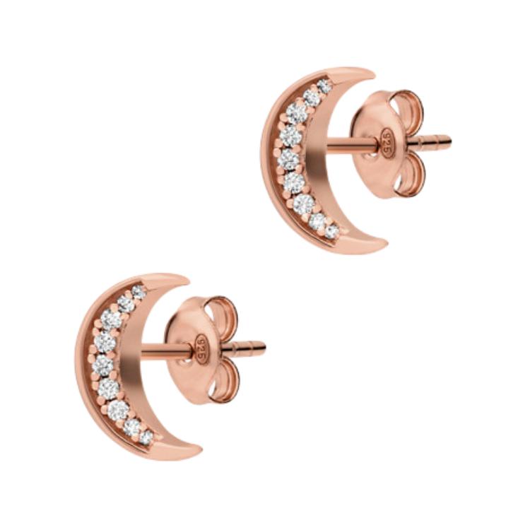 Emporio Armani Star And Moon Series Paved Zirconia Fashion Light Luxury 925 Silver Stud Earrings Women earrings Gold EG3635221 Basic Packaging-Box