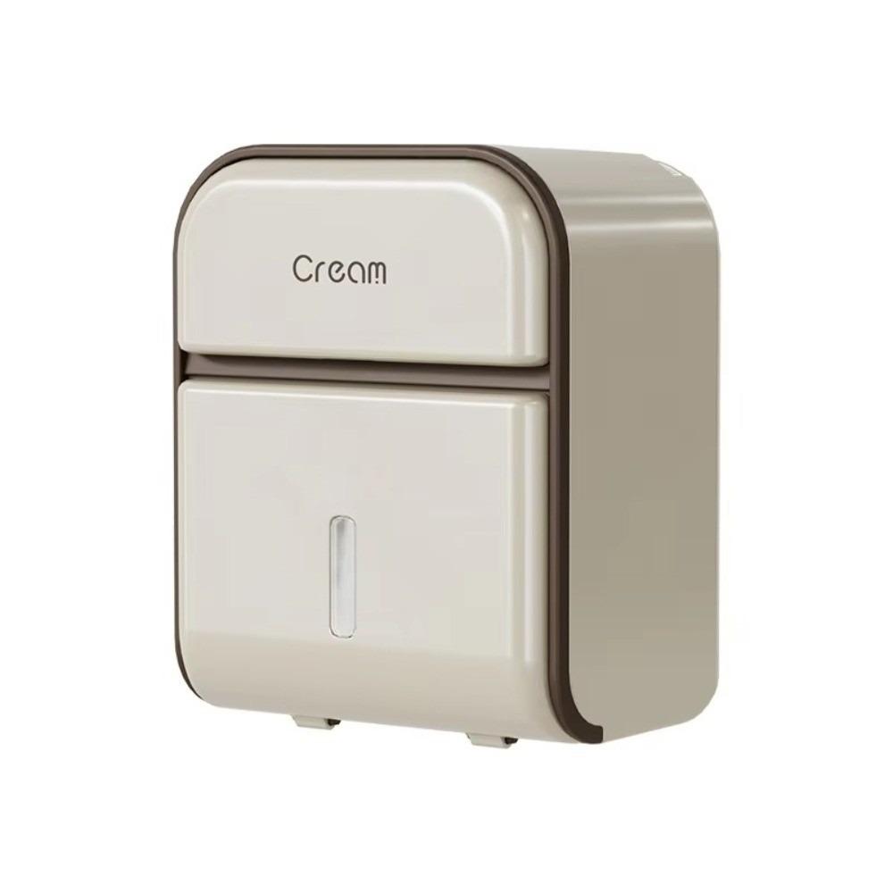 

2-Tier Toilet Tissue Box Wall Mounted Waterproof Toilet Paper Holder with Roll Paper Tube Stable Storage