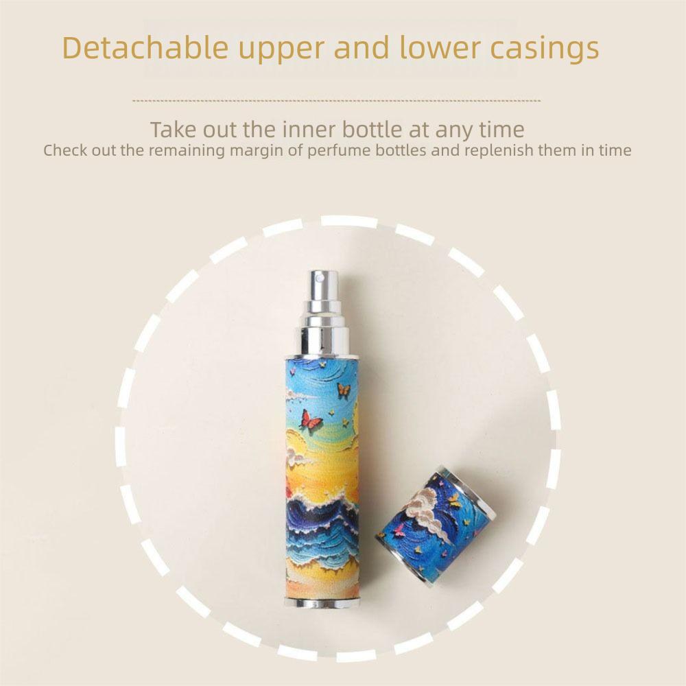 Refillable Mini Perfume Bottle PU Leather Perfume Atomizer Bottle  for Travel Cosmetic Dispenser