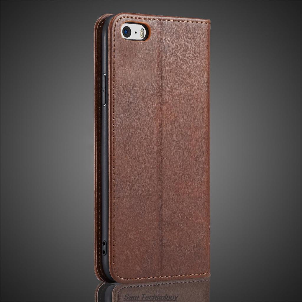 Magnetic Attraction Leather Case for Apple iPhone 5 5S / iPhone SE (2016) Holster Flip Cover Case Wallet Phone Bags Fundas Coque
