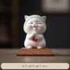 Ceramic Cute Lucky Cat Statue Ornament Miniature Fortune Kitten Crafts Home Desktop Office Cartoon Accessories Exquisite Gift