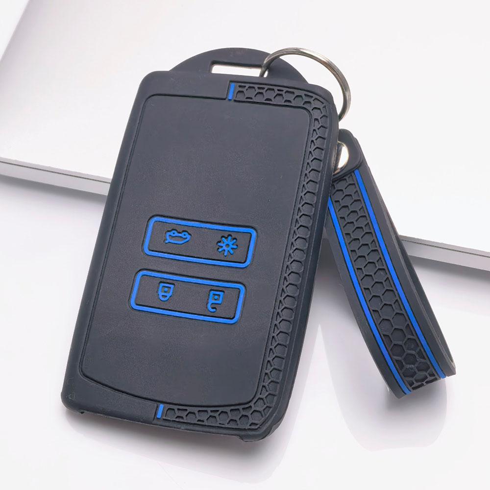 Key Fob Cover for Renault Koleos Kadjar Megane Talisman Espace Scenic Grand with Keychain Anti-Scratch Guard Shockproof Protection