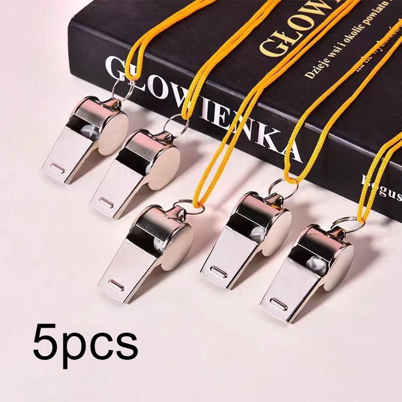 

5/10pcs Whistle with Rope Stainless Steel/Plastic Cartoon Cute Outdoors Party Supplies Tools Noise Manufacturing Products TMZ