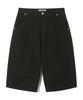 BASEMOMENT Cinch Back Curved Bermuda Shorts Black