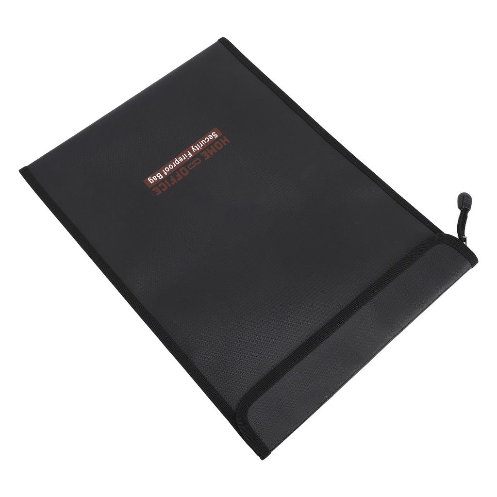 Fireproof Document Bag Silicone Fiberglass Zipper Closure Hook and Loop Foldable Waterproof Money