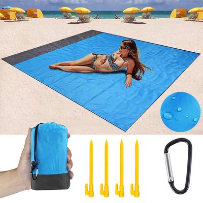 Beach Towels Mat Anti Sand-free Beach Anti Sand Beach Blanket Oversized Pocket Picnic 4 Anchor Wind Prevent Waterproof