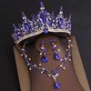 DIEZI Baroque Bridal Wedding Party Crown Princess Queen Water Drop Opal Crystal Tiaras Necklace Earrings New Jewelry Sets