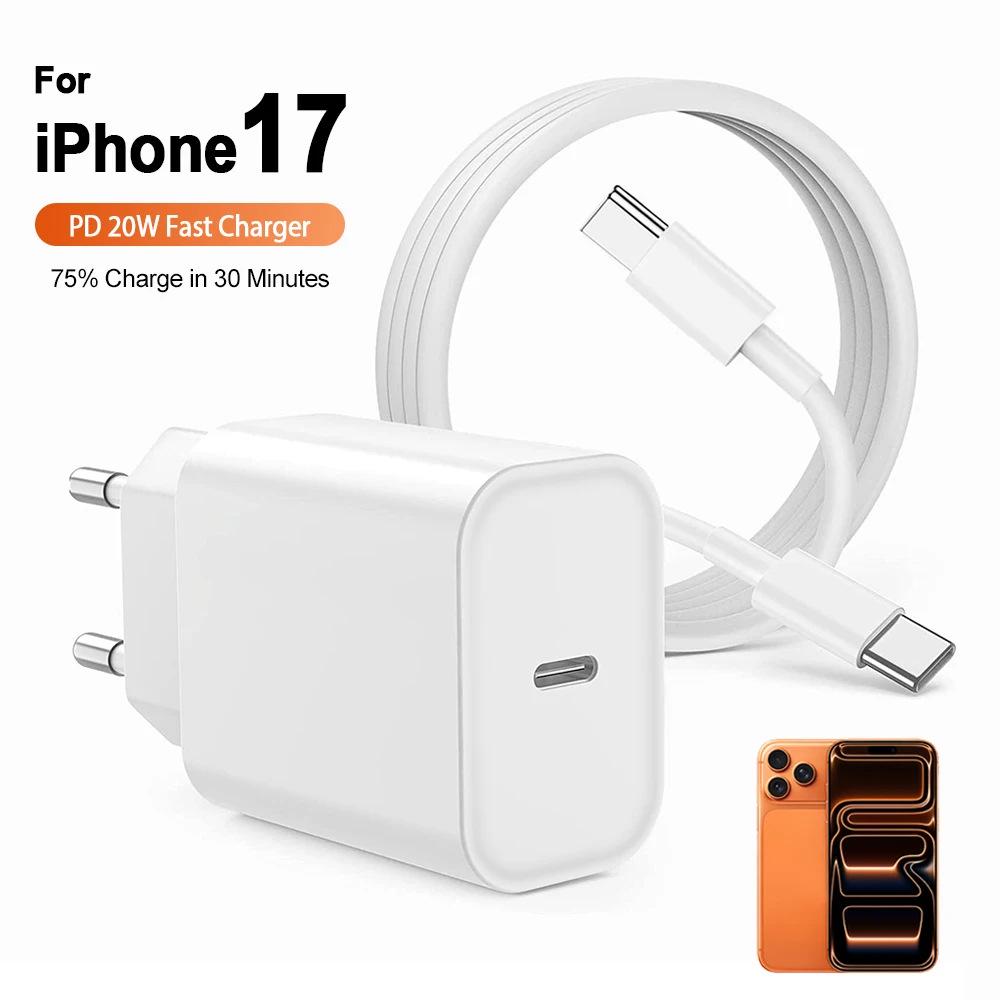 PD20W EU Fast Charger for Xiaomi, Samsung, Apple 17/16/15 Pro Max