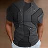 Mode T-Shirts für Herren 3D Linienaufdruck Herrenbekleidung Street Designer Kurzärmliges Oversized Top Tees Täglich Lässig Sportbekleidung