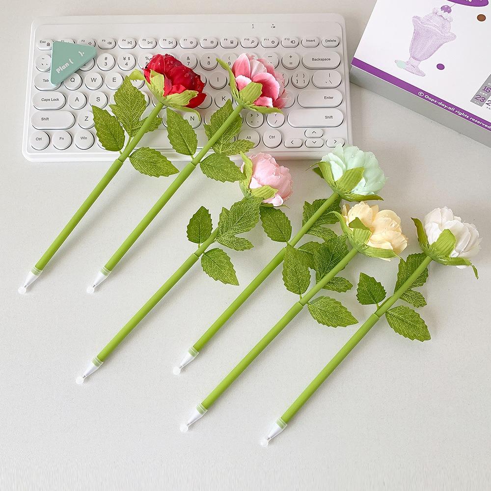 1pcs Smooth Writing Peony Ballpoint Pen Bouquet Simulation Stationery Pen Funny Flower Pen  Gift