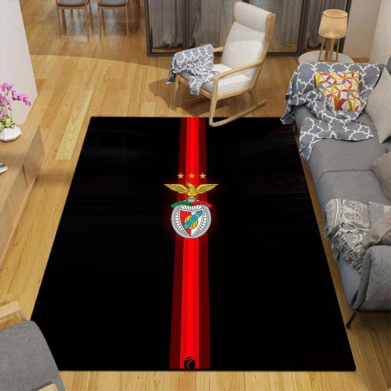 Sport Lisboa e Benfica2 Flannel Pattern Square Carpet,Area Rug,Carpet Rug for Living Room Bedroom Sofa Playroom Decor,Non-slip Floor Mat