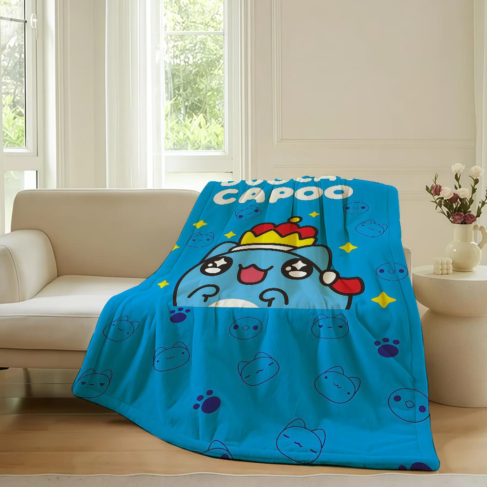 Cartoon cute Capoo Blanket For Sofa Office Bed Plane Travel Sleep Read Relax Camping Soft And Warm
