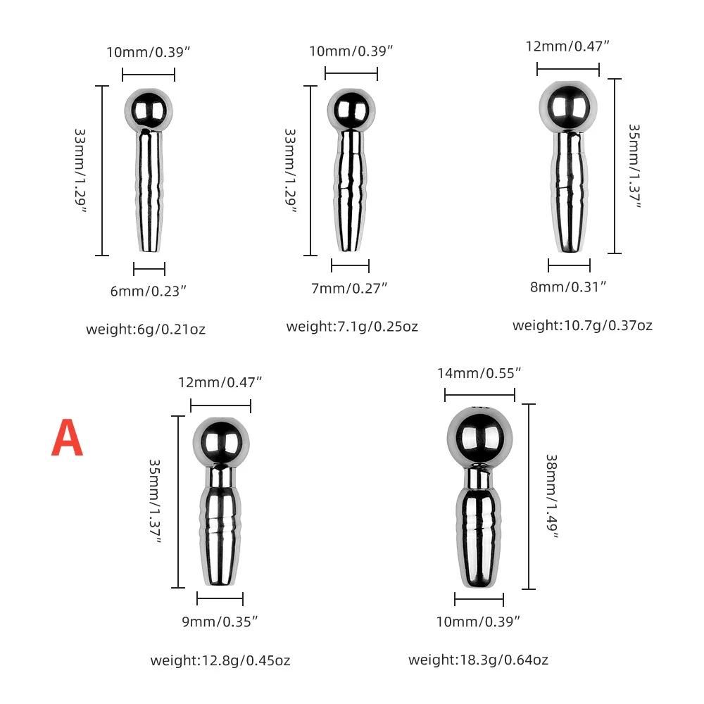 Manyjoy 2 Types Stainless Steel Hollow Short Penis Plug Urethral Sounding Stimulation Dilator Chastity  Sex Toys for Men