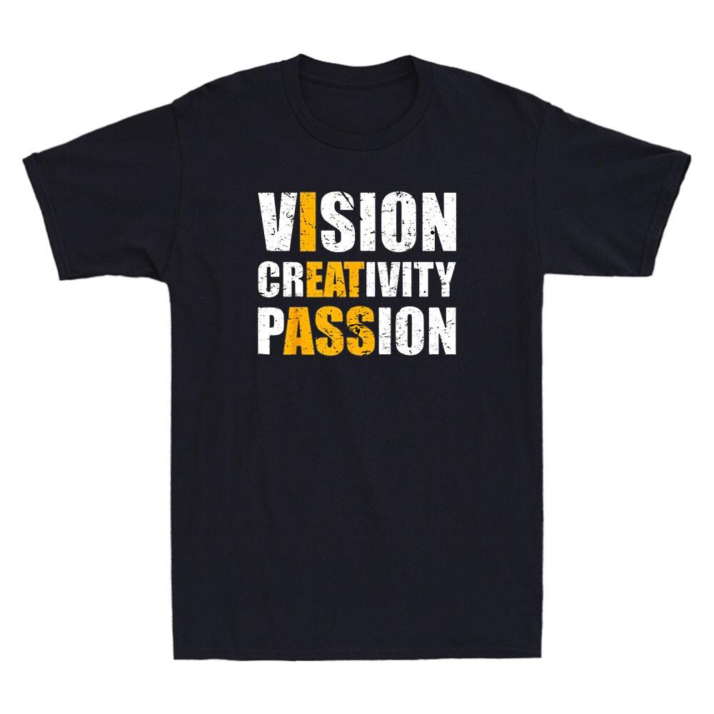 Я ЕМ ЗАД Зрение Креативность Страсть Смешная Саркастическая Цитата Винтажная Мужская Футболка Унисекс Футболка XXXL