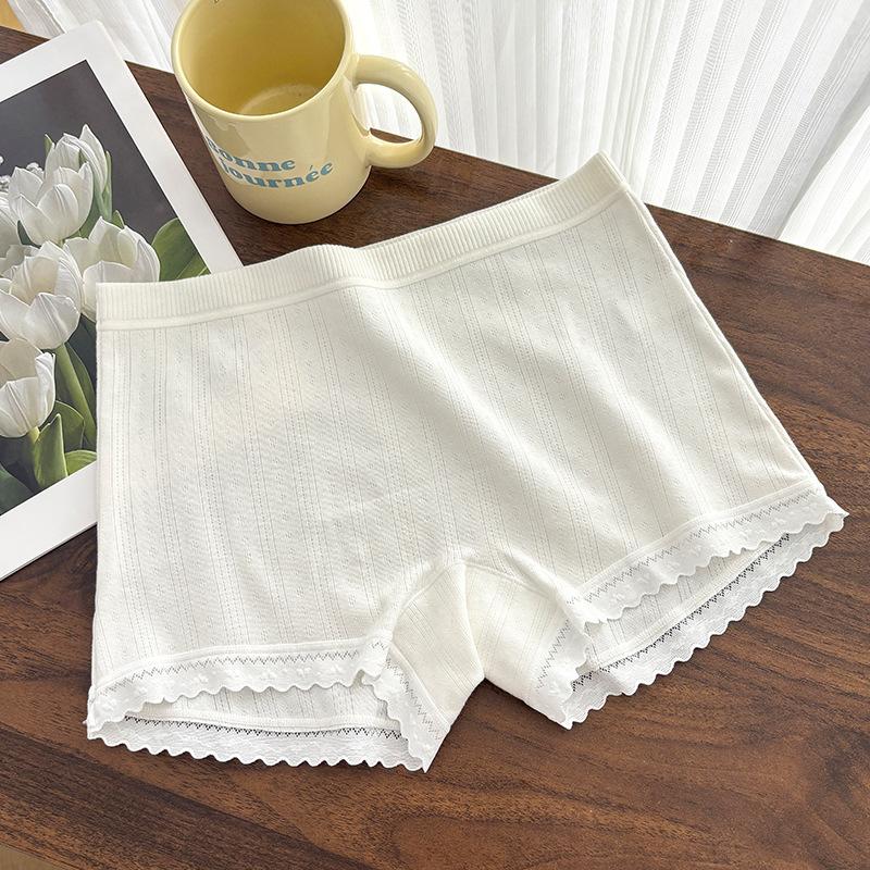 Female Summer Cotton No Trace 10A Antibacterial Anti Go Out of Light Not Roll Edge Boxer Briefs