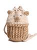 Knit Capybara Mini Handbag With Open Top And Card Pocket For Casual Daily Use