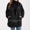 Pull à capuche décontracté ample patchwork à poches pour femme Automne Hiver 2026