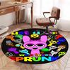 Sprunki Game Pattern Round Rug, Indoor/Outdoor Mat, for Picnic, Gameroom, Bedroom, Office, Living Room, Home Decor Carpet, Birthday Gift
