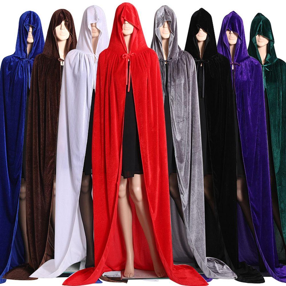 5 Colors Carnival Aldult Halloween Decoration Witch Robes Hooded Cloak Cloak Party Coat
