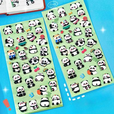 Decorative Panda PVC Sticker Handmade Sticker Waterproof 3D Bubble Panda Bubble Sticker DIY Cute Foam Stickers Educational