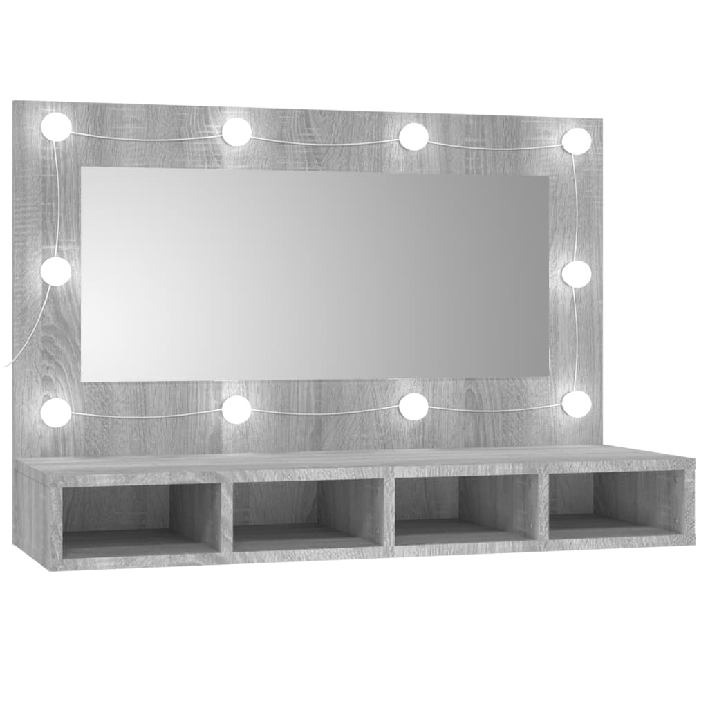 Spiegelschrank mit LED, wandhängender Make-up-Spiegel, 90x31,5x62 cm