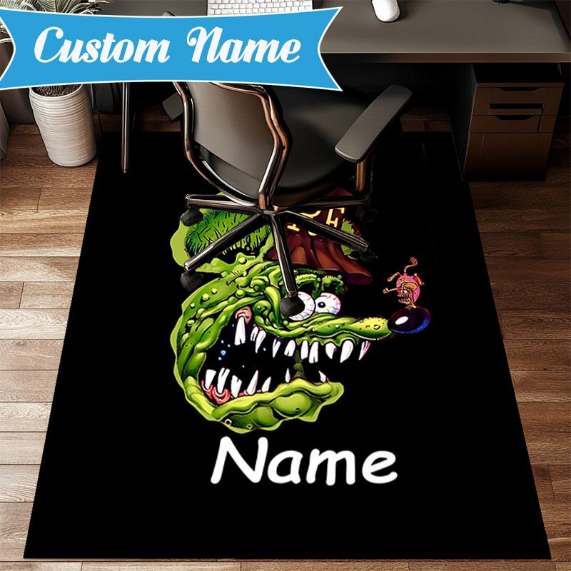 Custom Name Rat Fink Rug Game Carpet, Floor Mat for Bedroom Living Room Entryway Rug, Home Decor Idea Gift for Christmas birthday