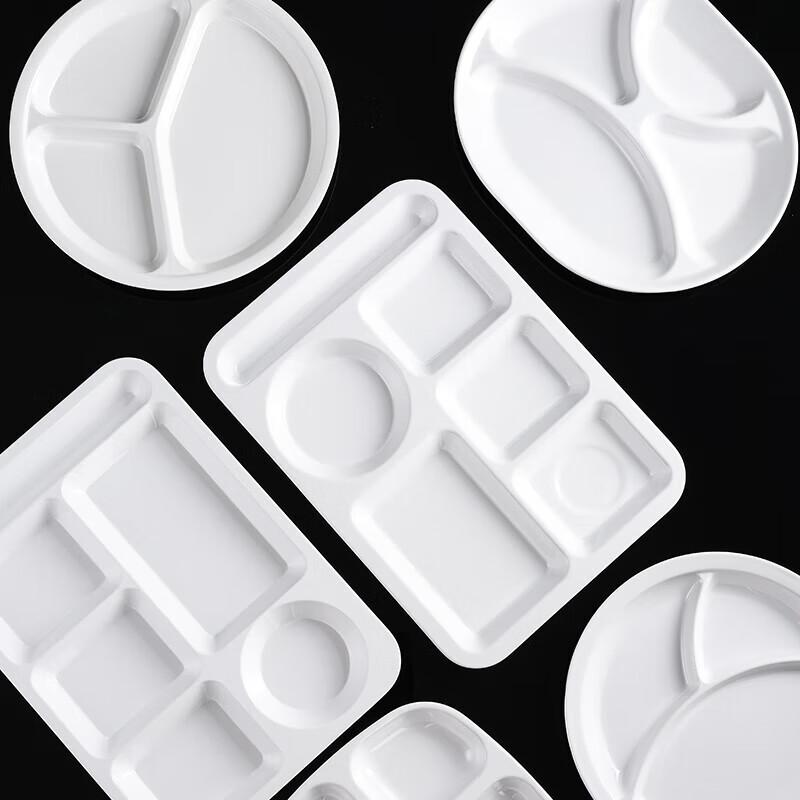 NHZHIW A5 Melamine 14-inch Rectangular Four-Compartment Dinner Plate