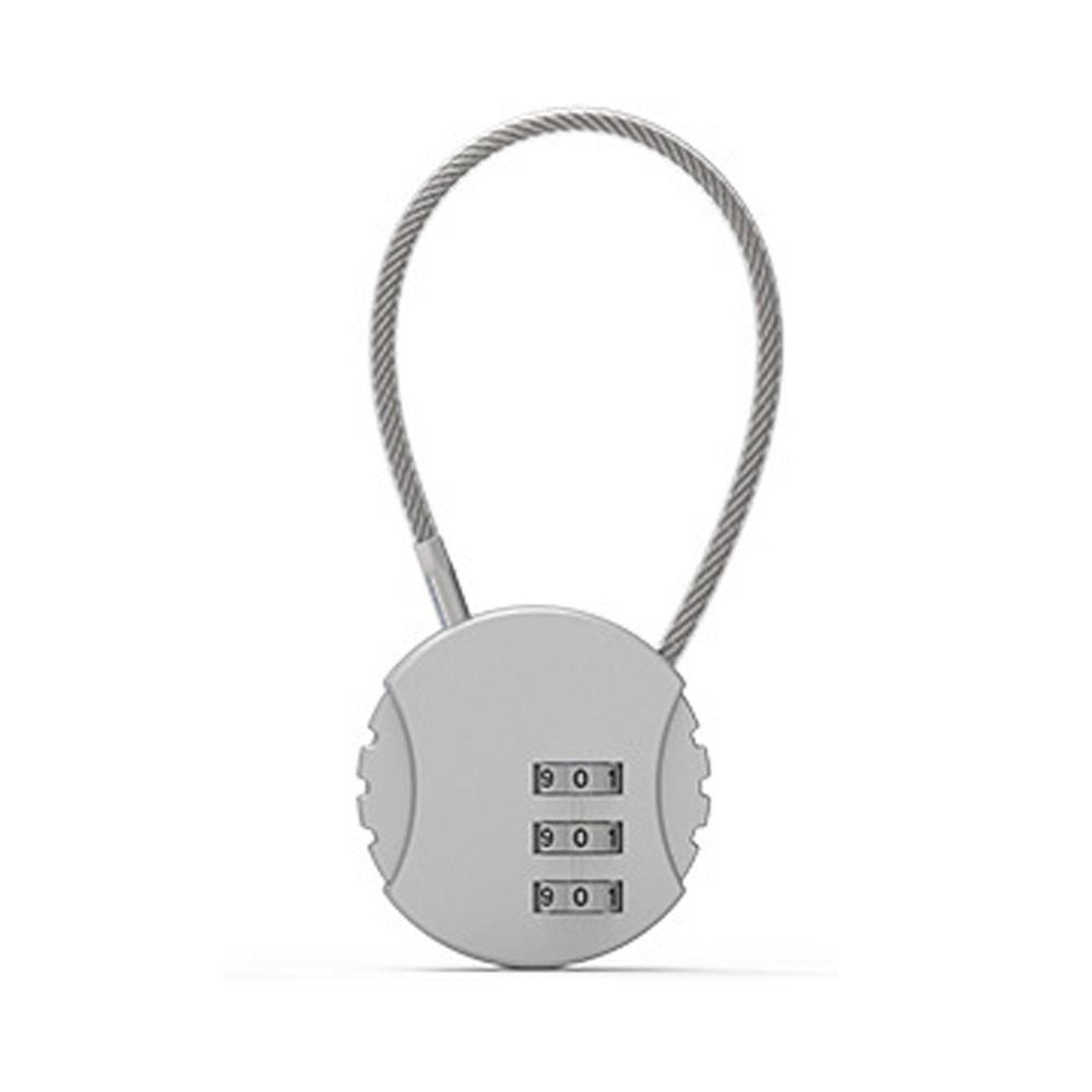 Cookie Shape Wire Rope Password Lock Zinc Alloy Code Lock NEW 3 Dial Digit Password Padlock