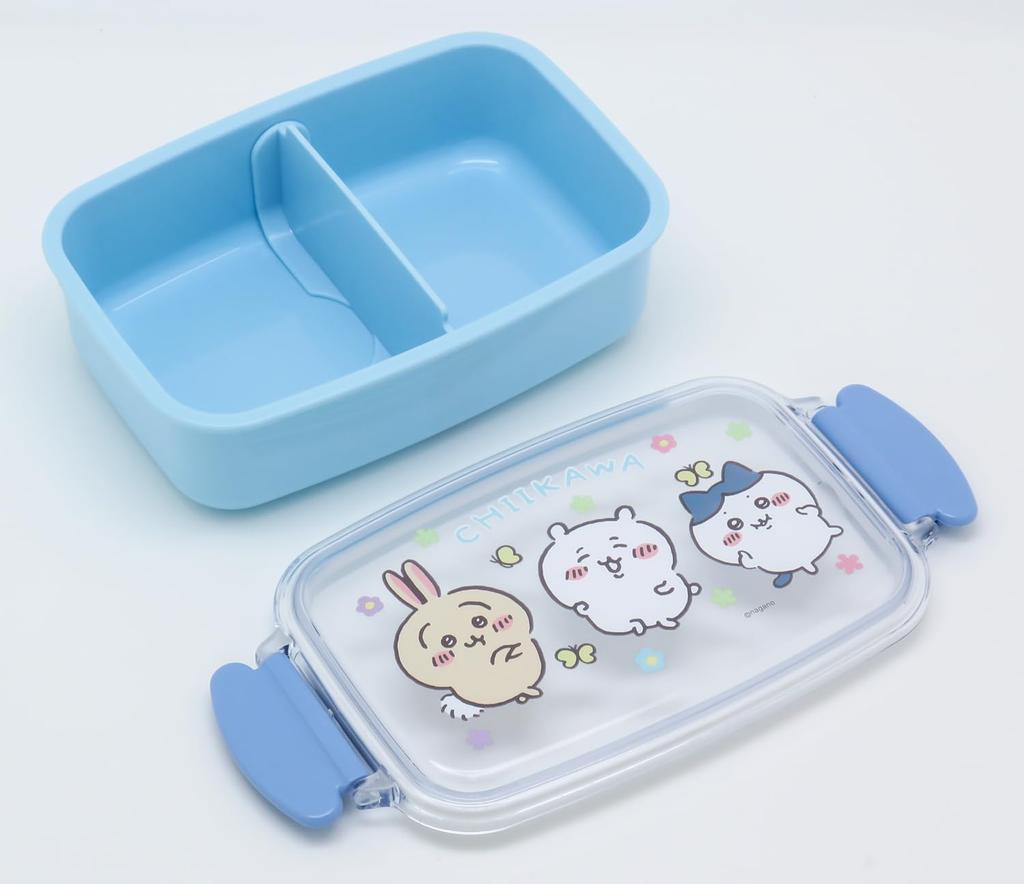OSK Chiikawa Bento Box Made in Blue (with dividers), 500ml, Japan, Antibacterial, PL-1R,