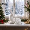 Elegant Interior Accents 2Pcs 3D Printed Parent-child Deer Figurines, Minimalist Animal Statue for Christmas Family Statues Home Decor, Aesthetic