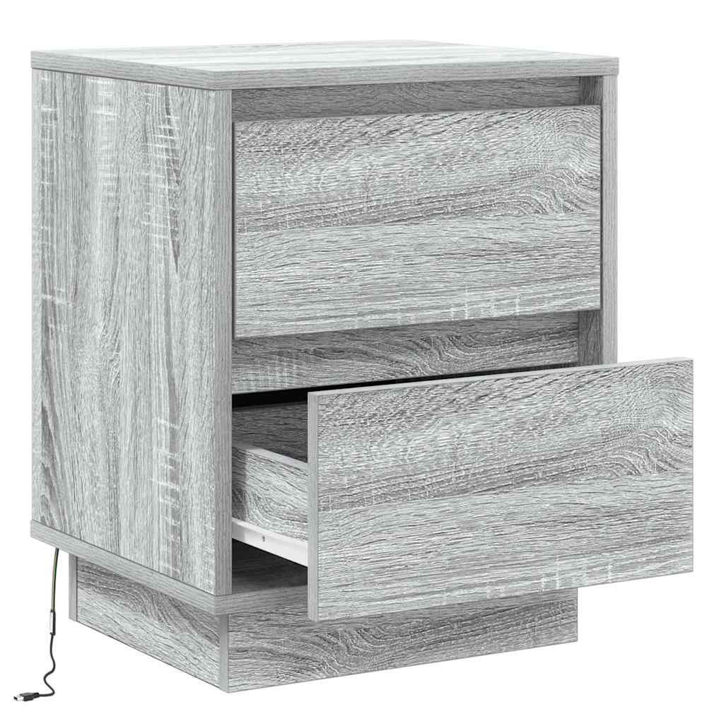 Nightstand 2 pcs Grey 39 x 34.5 x 50 cm Particleboard