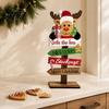 Wooden Christmas Signs for Countertops Table Decoration, Rustic Tabletop Sign, Vintage Farmhouse Decorative Centerpieces Desktop Plaque Holiday