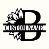 Metal Tulip Monogram Wall Art Custom Last Name Sign Housewarming Gift Personalized Metal Decor