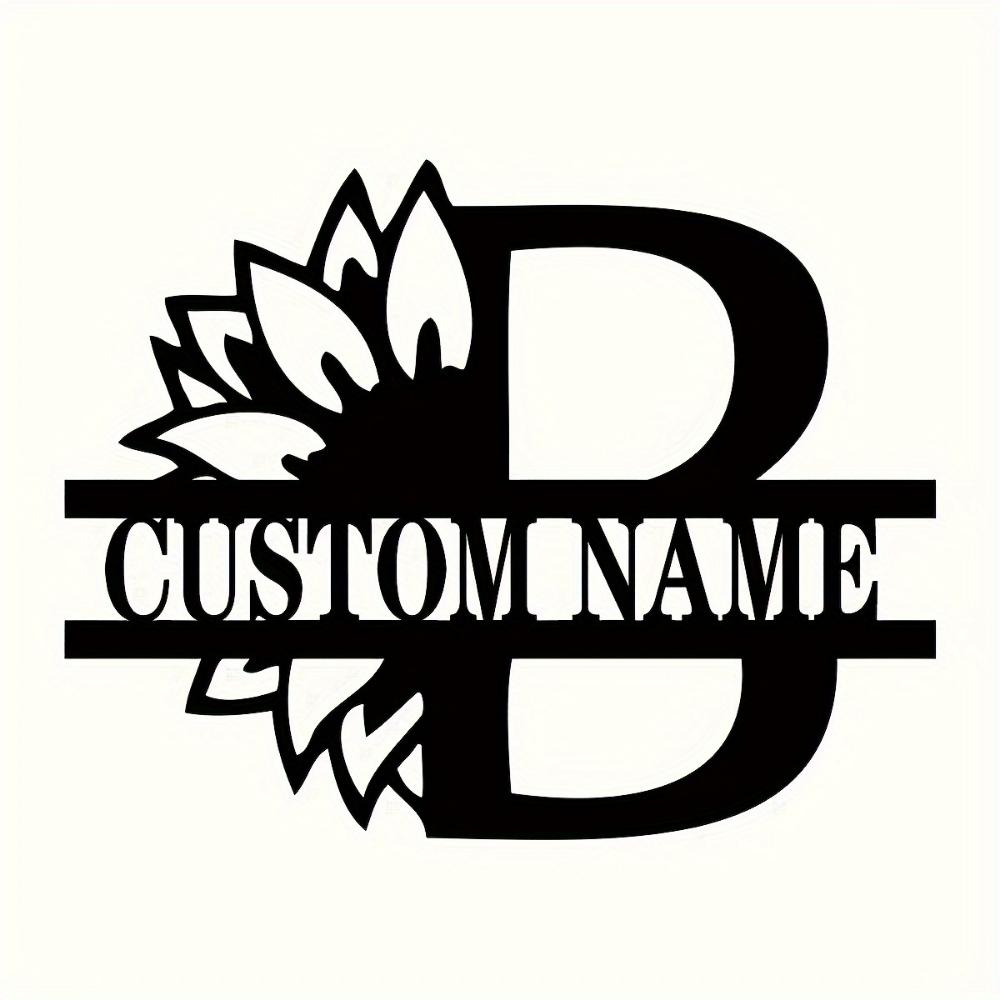 Metal Tulip Monogram Wall Art Custom Last Name Sign Housewarming Gift Personalized Metal Decor
