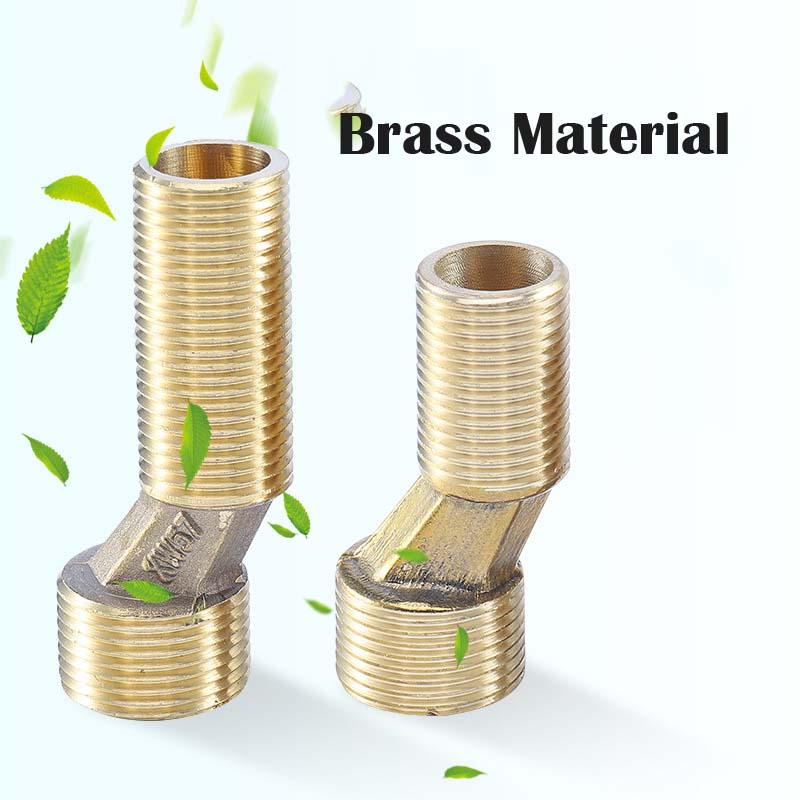 Torneira de chuveiro de cobre com pé curvo angulado, canto estendido com parafuso excêntrico, acessórios para torneira de banheira