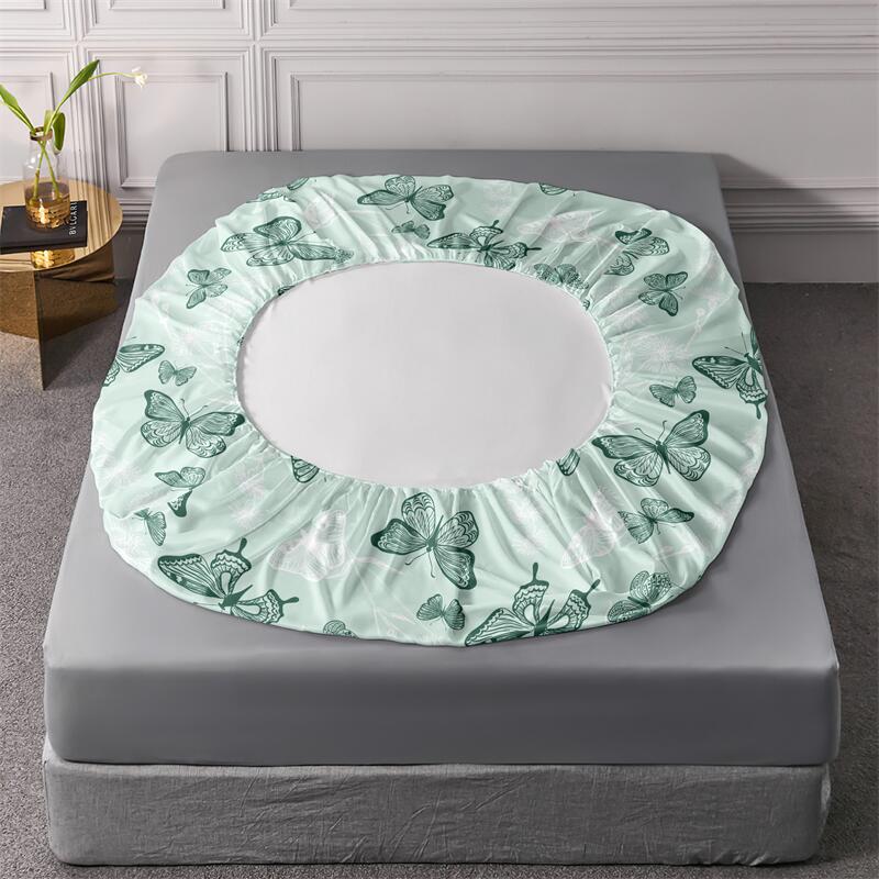 1Pcs Cartoon Butterfly Fitted Sheet Queen Size Mattress Cover With Elastic Band Twin Full Size Bed Sheet