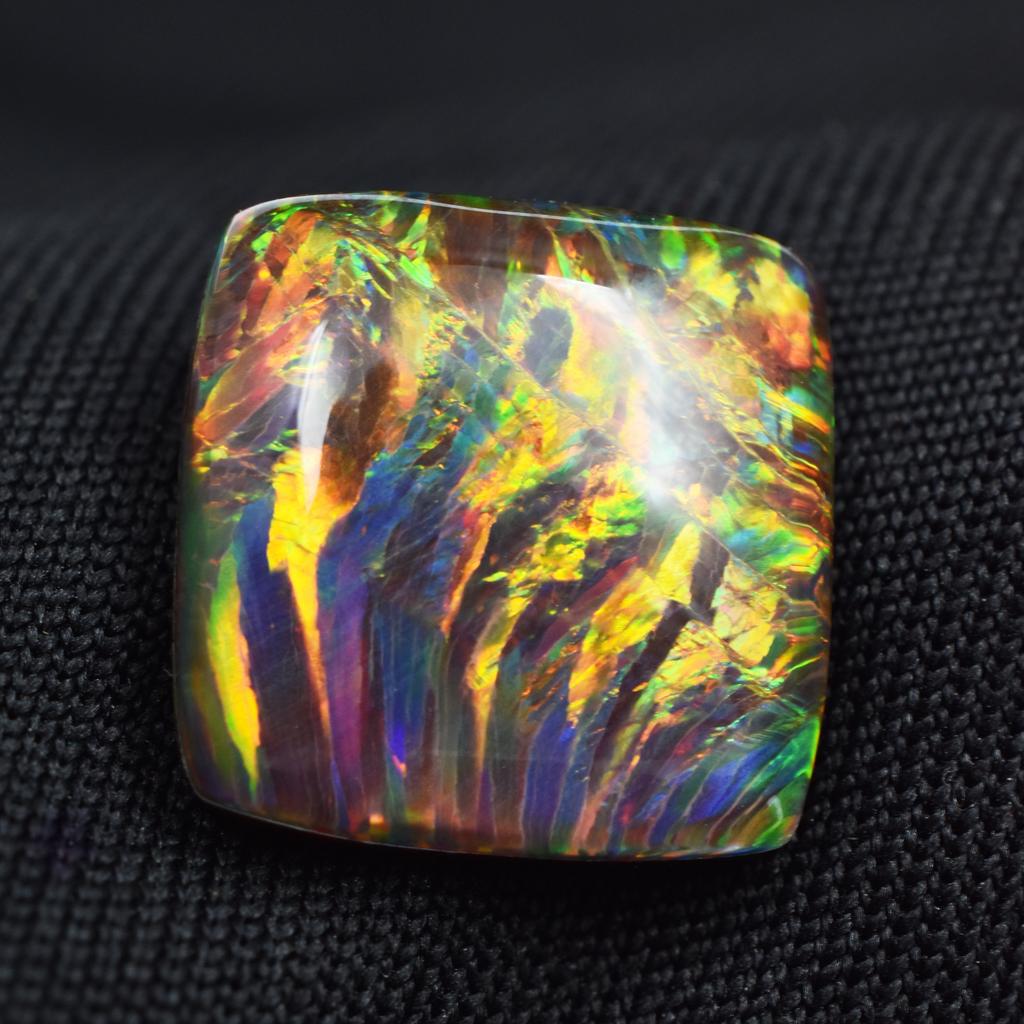 Lab-Created Opal Loose Gemstone Square Cut 5.90 ct Multi-Color October Birthstone for Jewelry Making